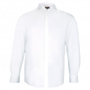 Camisa de talla grande en tejido texturizado con cuello oculto DINOZZE AE11DB1