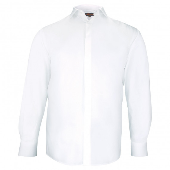 Camisa de talla grande en tejido texturizado con cuello oculto DINOZZE AE11DB1