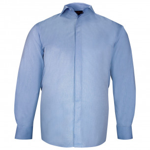 Camisa de talla grande en tejido texturizado con cuello ocultoDINOZZE AE11DB3
