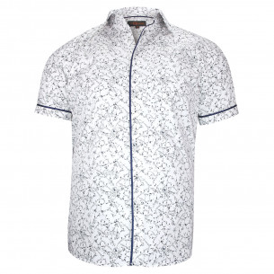 Camisa de manga corta de talla grande con tejido estampado VEGELI AE3DBMC1