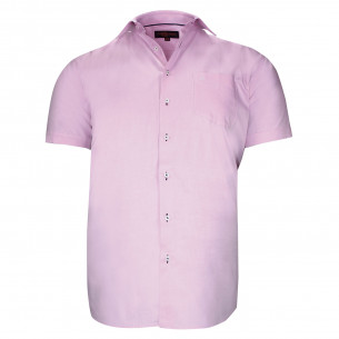 Camisa lisa de manga corta de talla grande BELAROSA AE6DBMC1