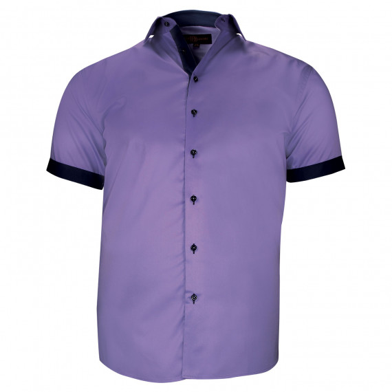 Camisa de talla grande con tejido liso en contraste VIOSSO AE9DBMC1
