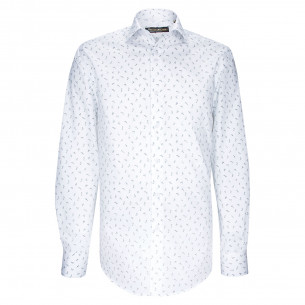 Camisa de corte recto en tejido estampado estructurado FANCARO AE5EB1