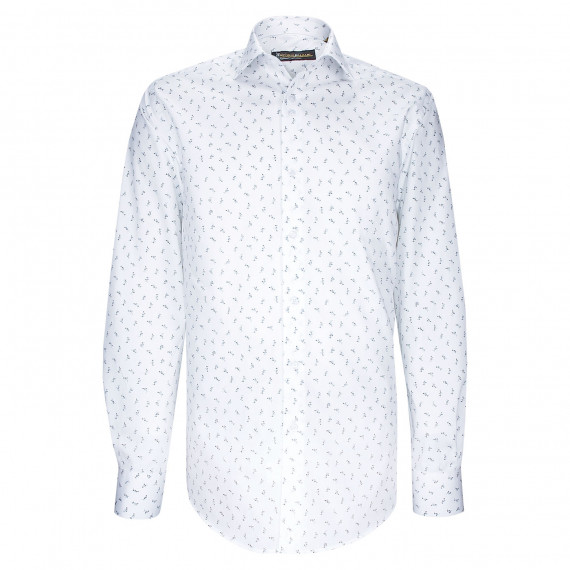 Camisa de corte recto en tejido estampado estructurado FANCARO AE5EB1