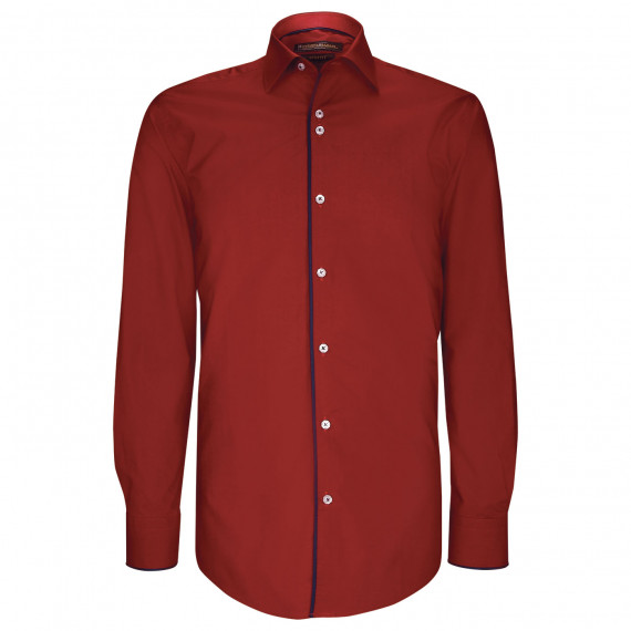 Camisa lisa entallada con ribete GALONI AE7EB1