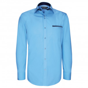 Camisa lisa entallada con ribete de bolsillo TASCOPO AE8EB1