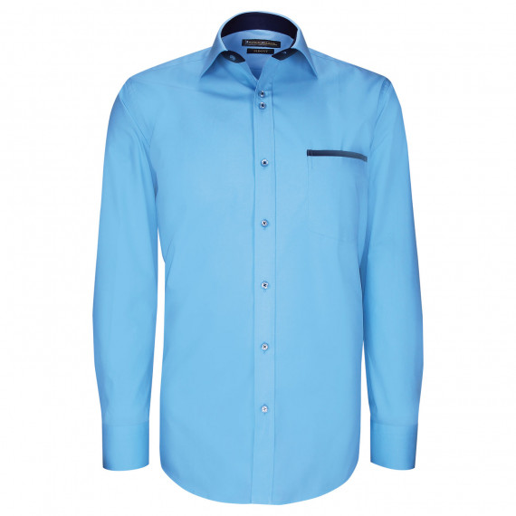 Camisa lisa entallada con ribete de bolsillo TASCOPO AE8EB1