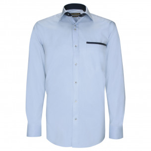 Camisa lisa entallada con ribete de bolsillo TASCOPO AE8EB4