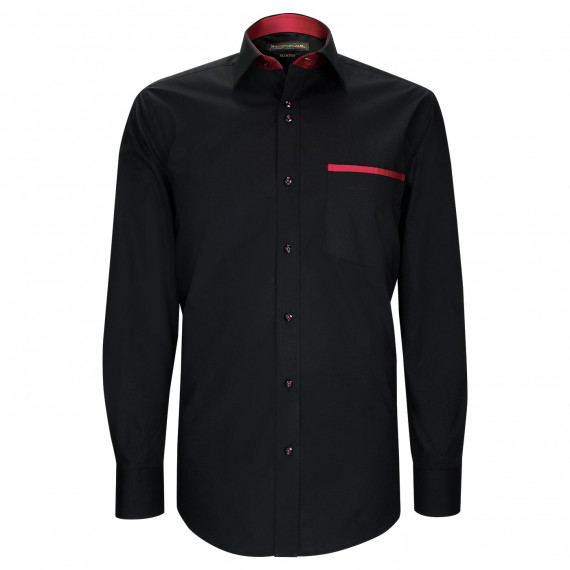 Camisa lisa entallada con ribete de bolsillo TASSORO AE9EB1