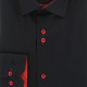 Camisa negra lisa de corte recto CLAROSSO AE11EB1