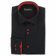Camisa negra lisa de corte recto CLAROSSO AE11EB1