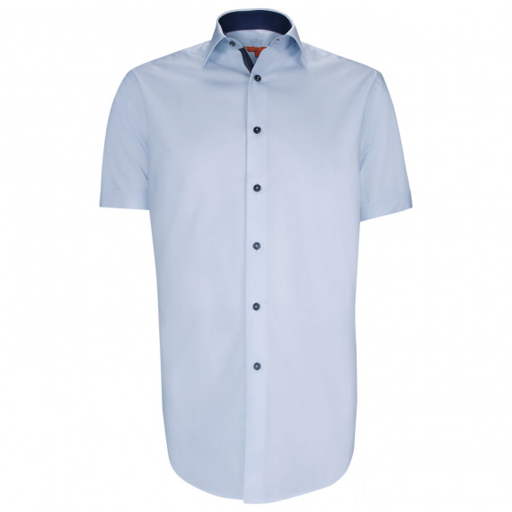 Camisa de corte recto en tejido liso