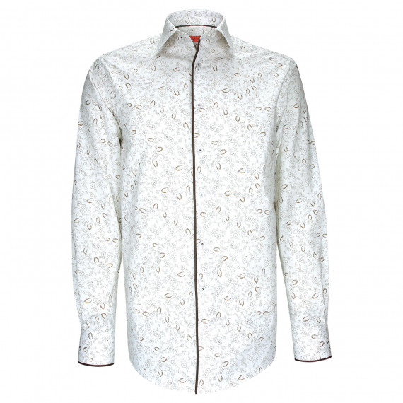 Camisa entallada en tejido con estampado floral