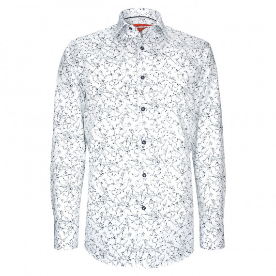 Camisa entallada en tejido con estampado floral AE7AM1