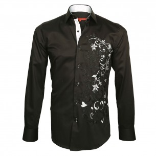 Chemise brodée FLOWERTY Andrew Mc Allister E5AM1