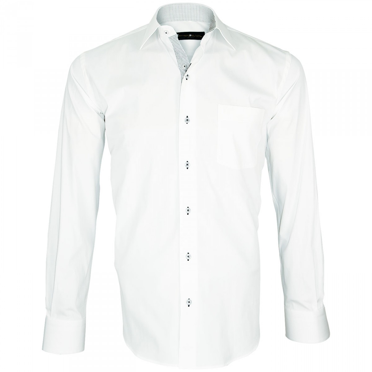 camisa blanca de moda concuello