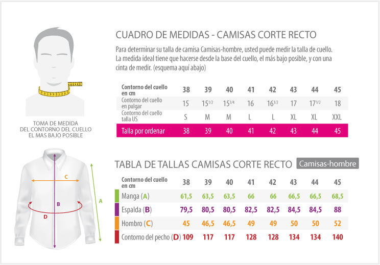 Measures Table - shirts